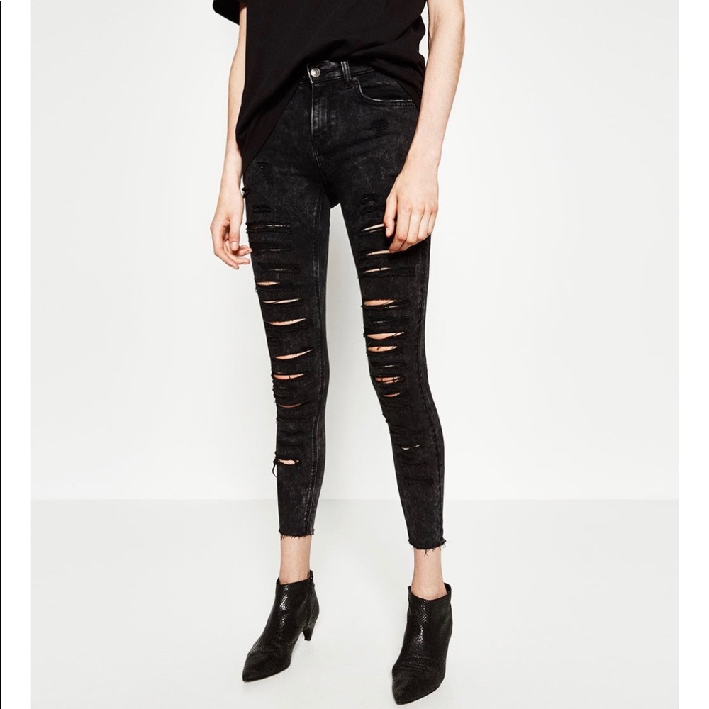 ZARA skinny ripped jeans